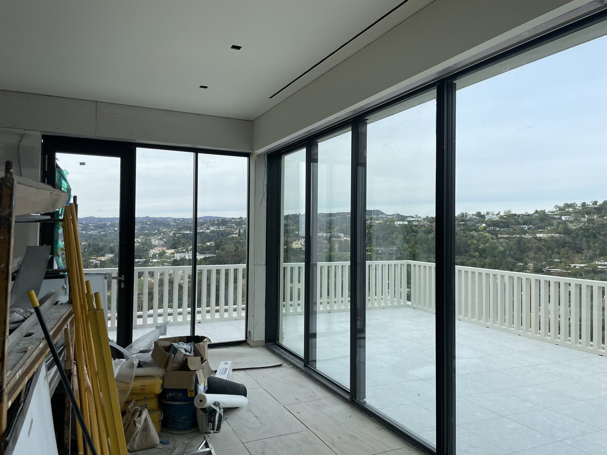 Doheny penthouse window and glass door installation in Los Angeles